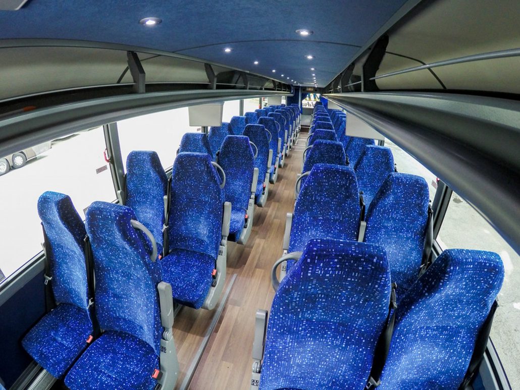 MBT Worldwide a Boston MA based bus & ground transportation company - Seating 56 Passenger